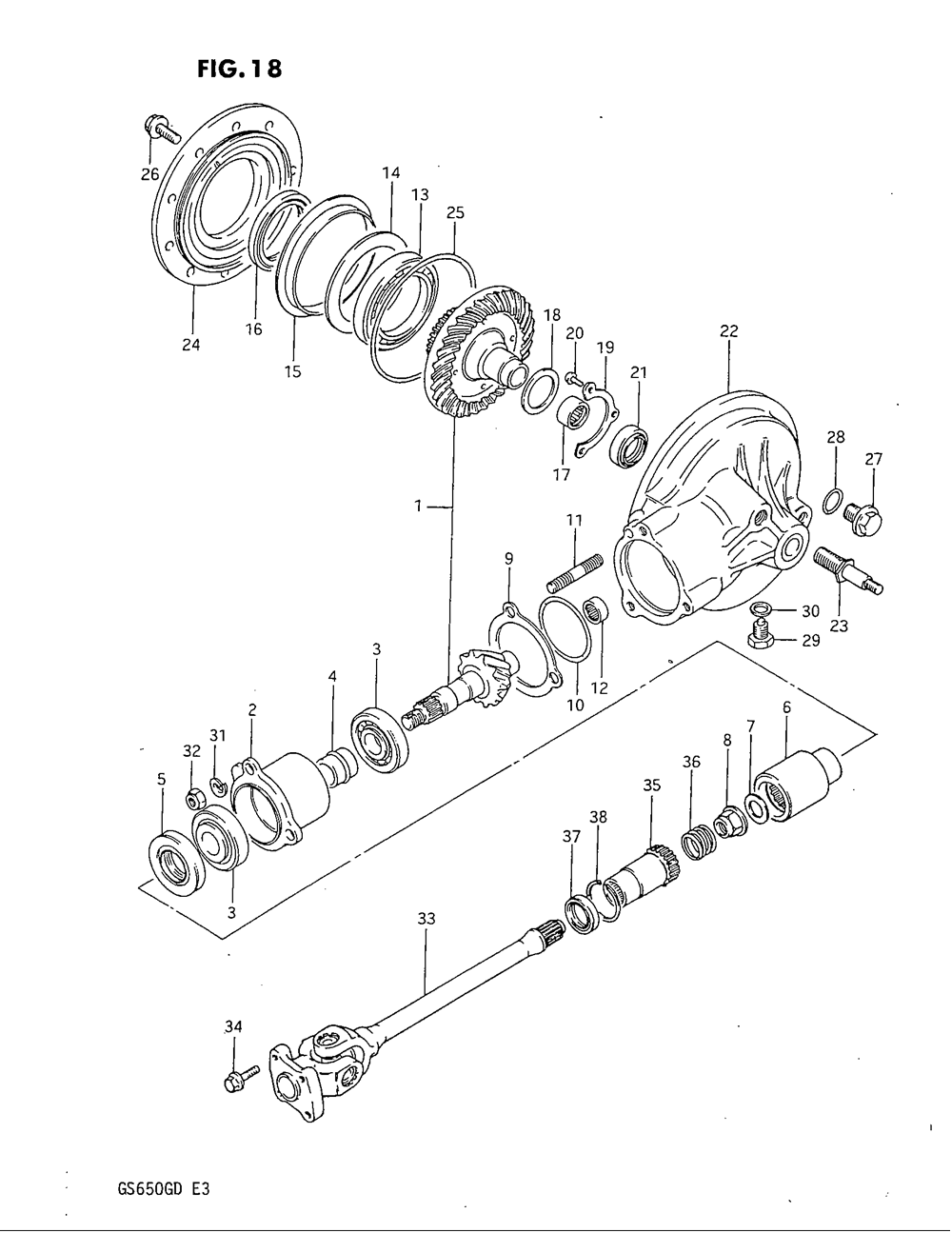 Propeller shaft - final drive gear