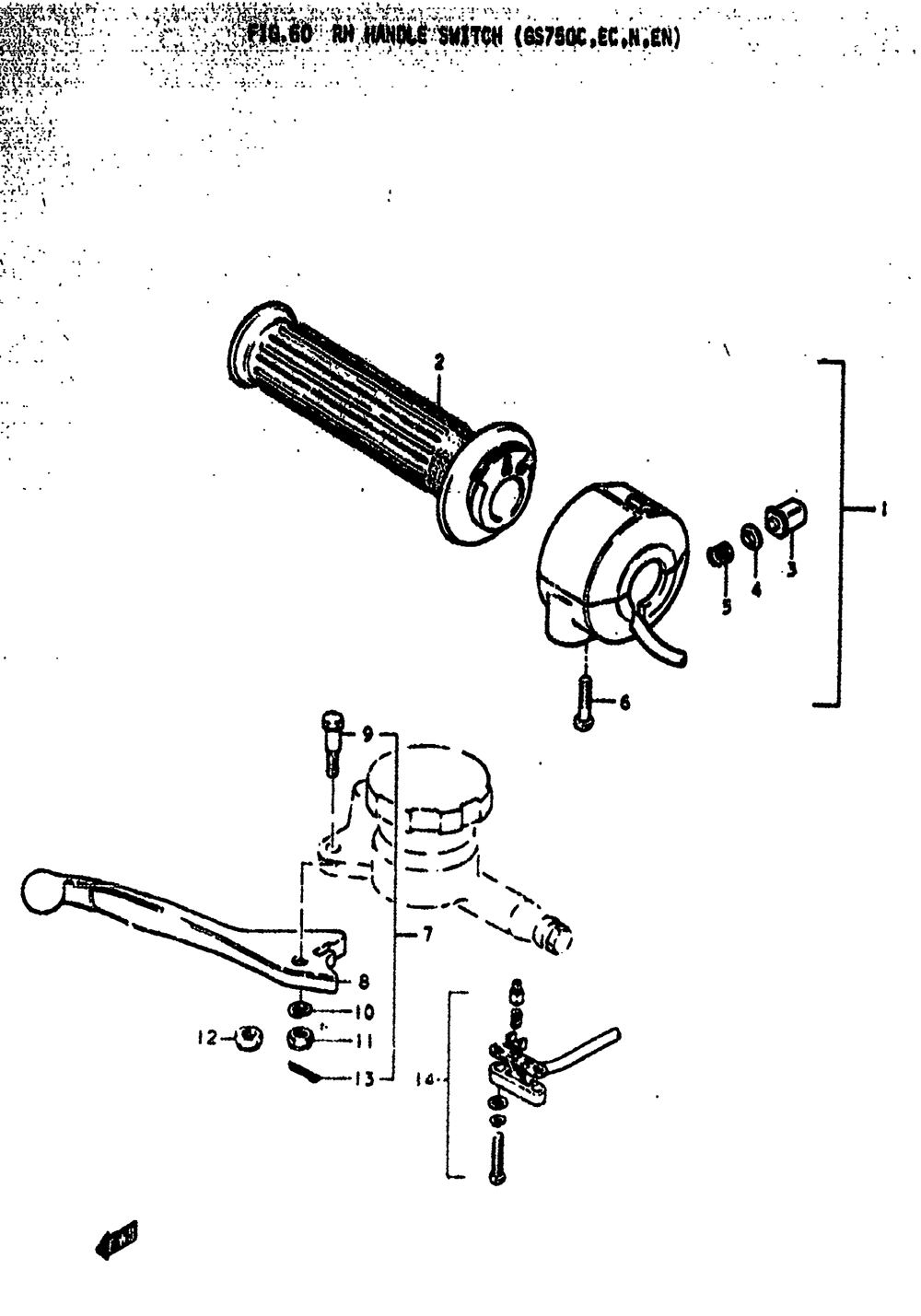 Rh handle switch (gs750c