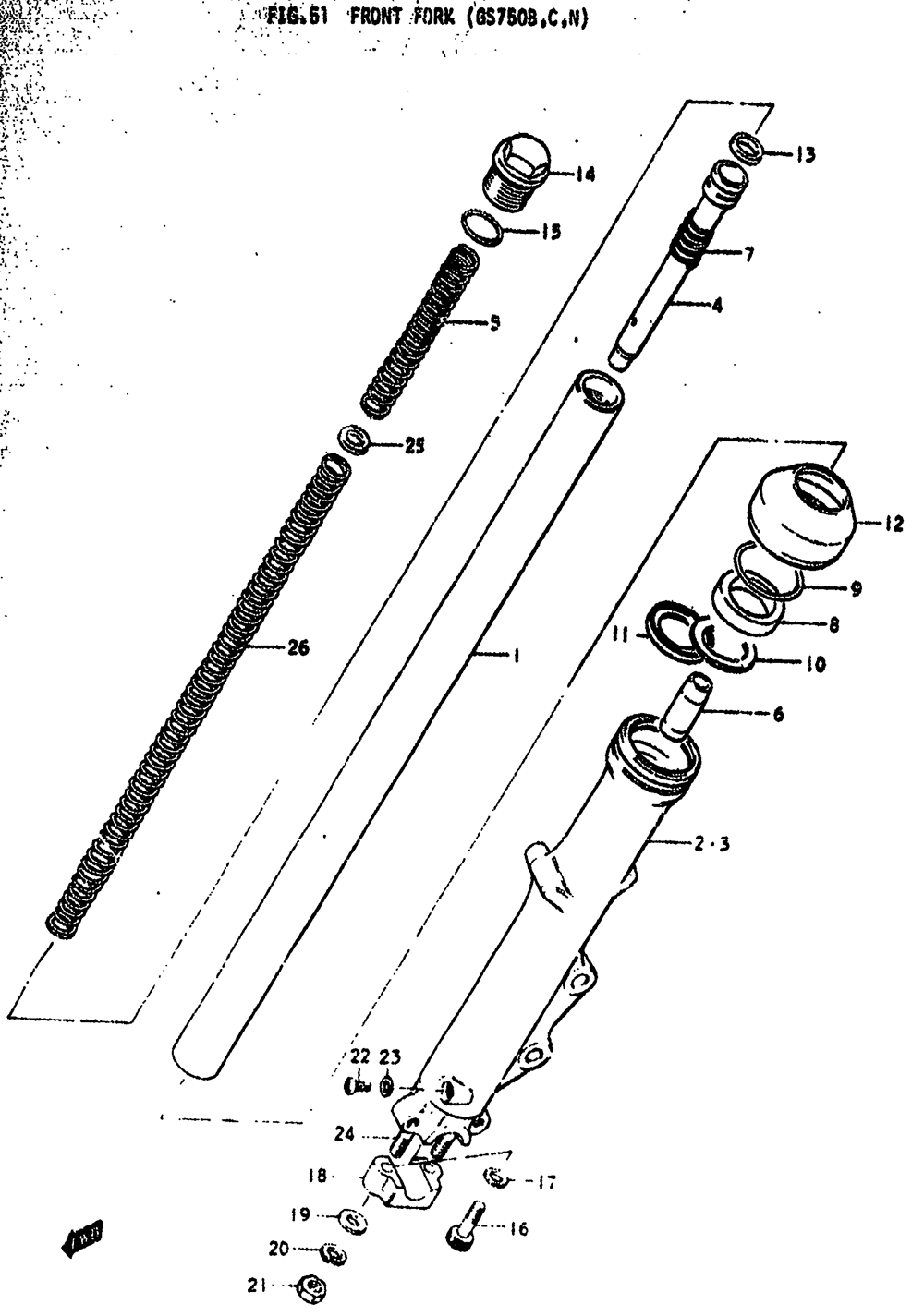 Front fork (gs750b