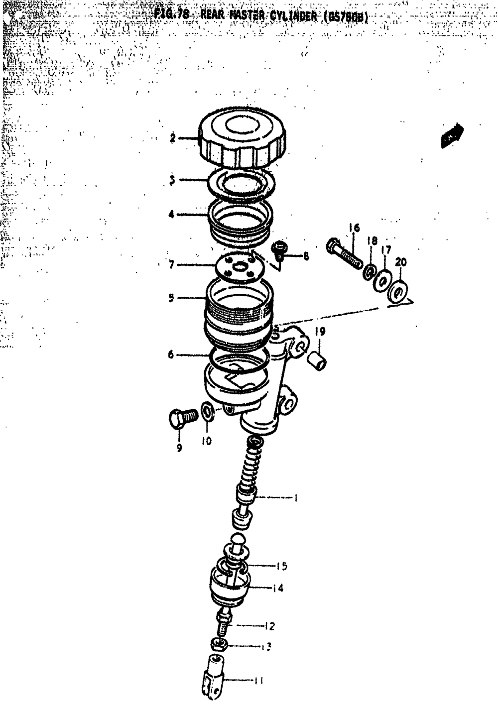 Rear master cylinder (gs750b)