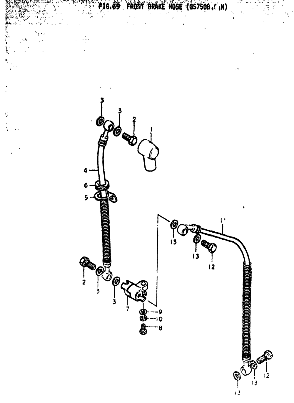 Front brake hose (gs750b