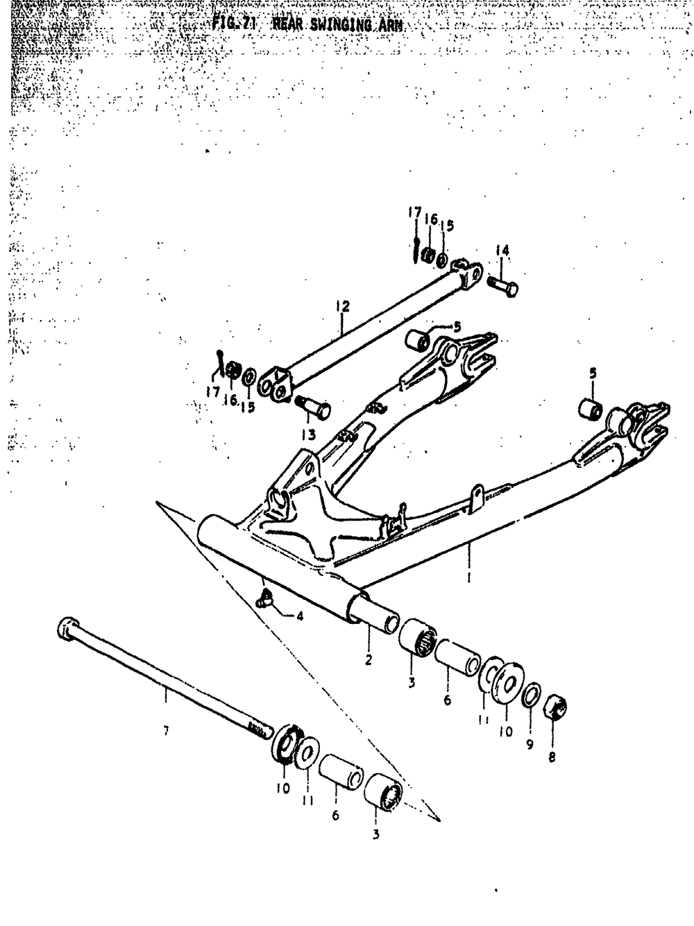 Rear swinging arm