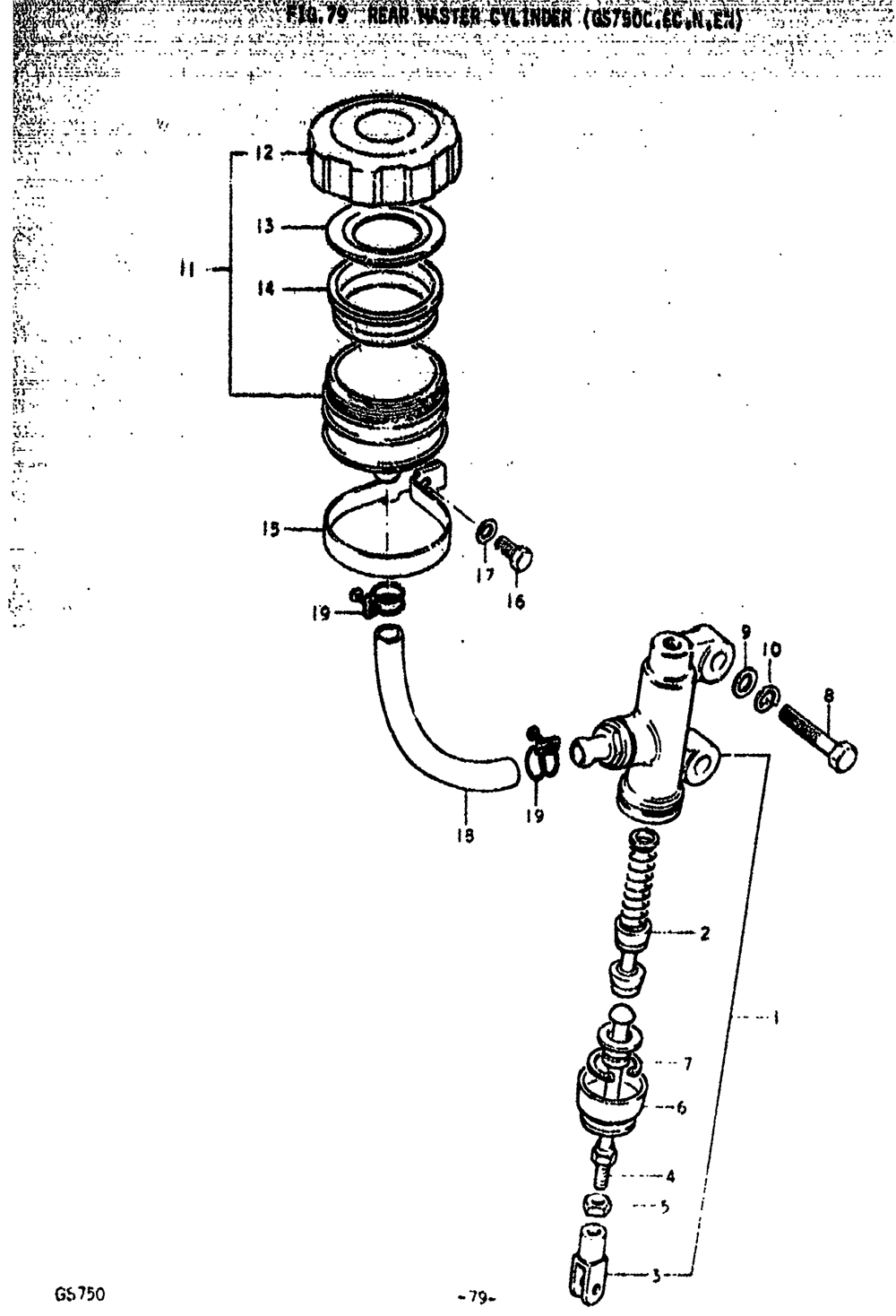 Rear master cylinder (gs750c