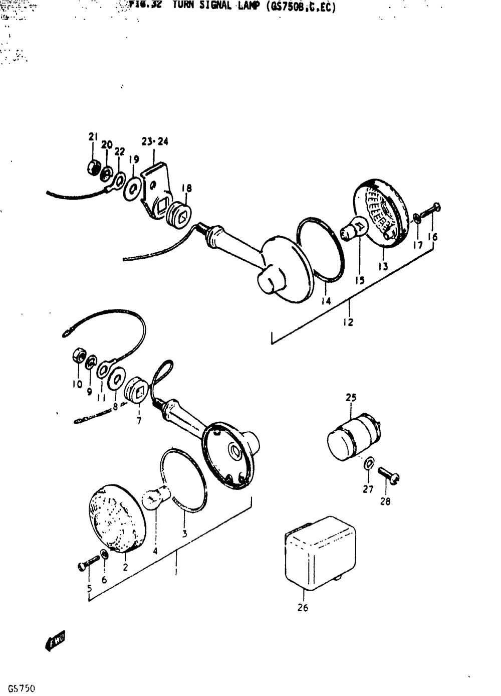 Turn signal lamp (gs750b