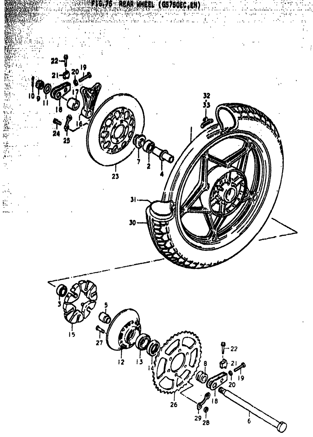 Rear wheel (gs750ec