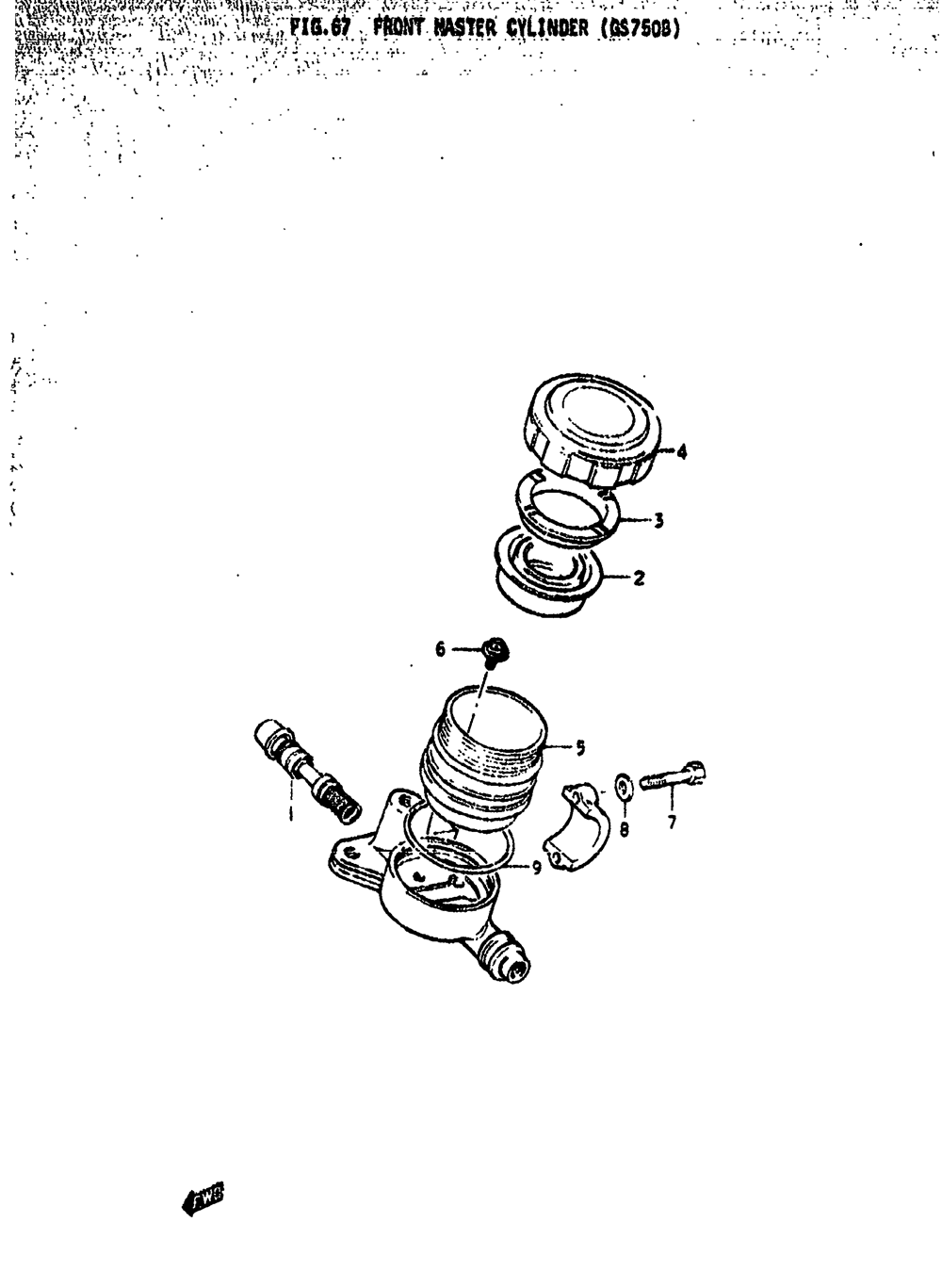 Front master cylinder (gs750b)