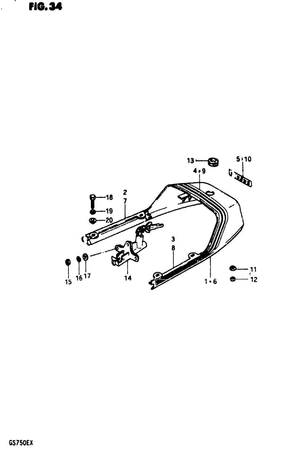 Seat tail cover (gs750et)