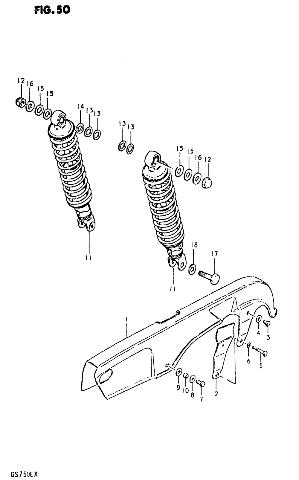 Chain case - rear shock absorber