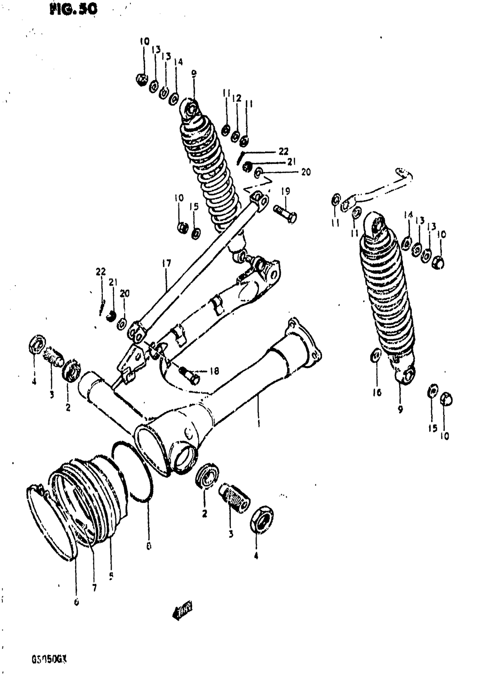 Rear swinging arm