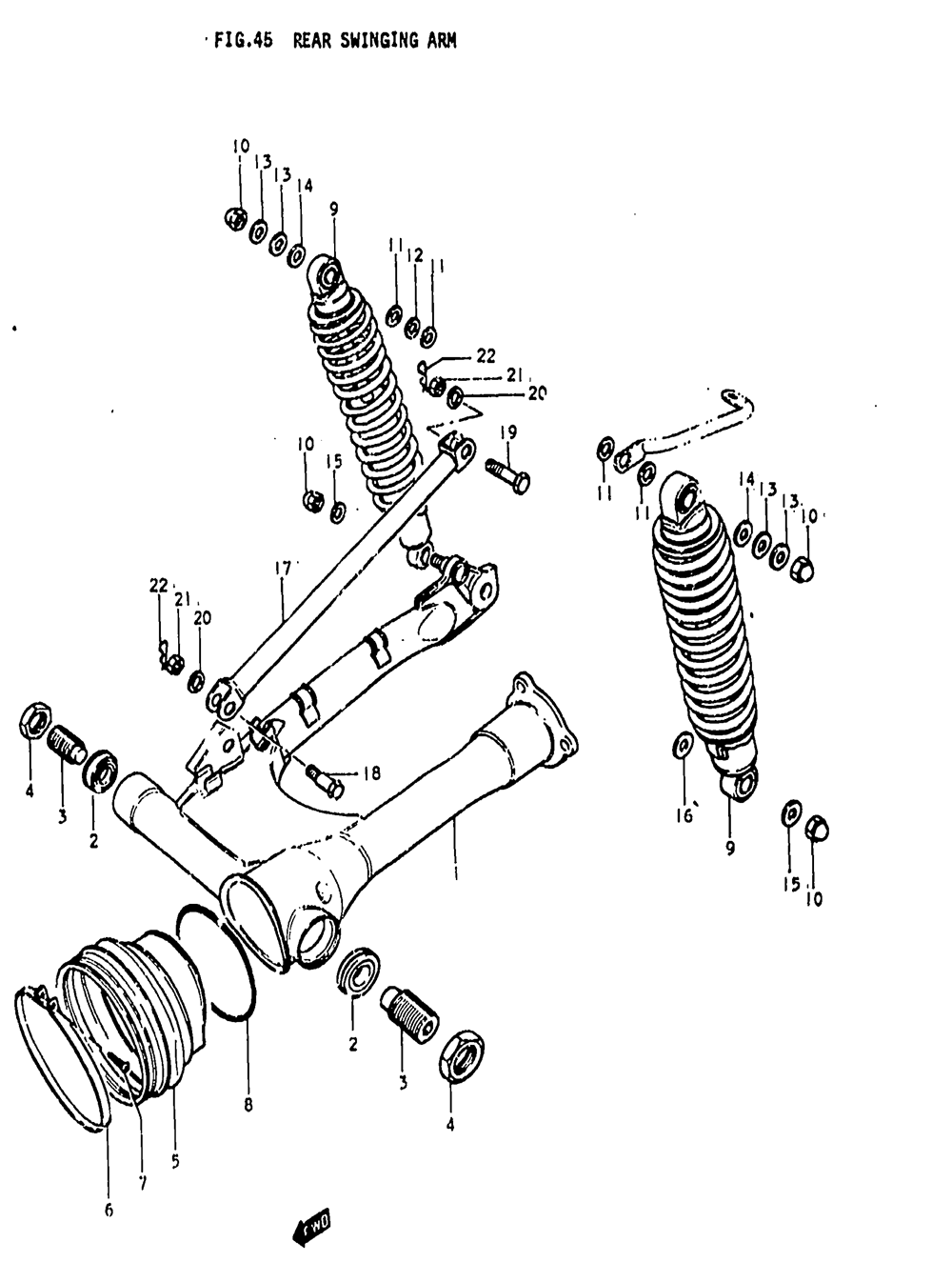 Rear swinging arm