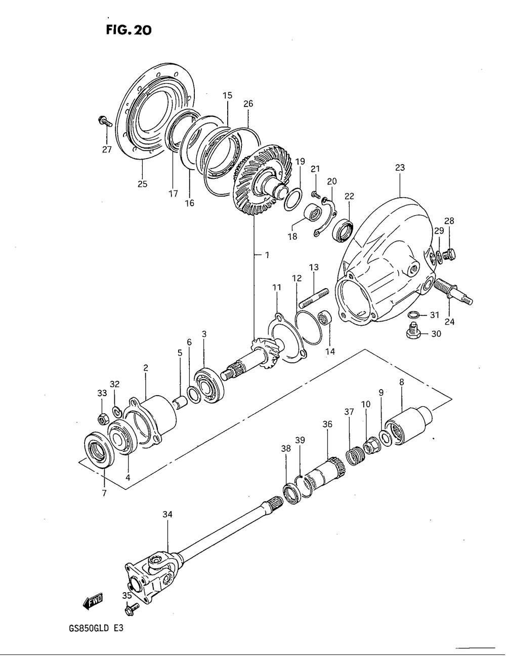 Propeller shaft - final drive gear