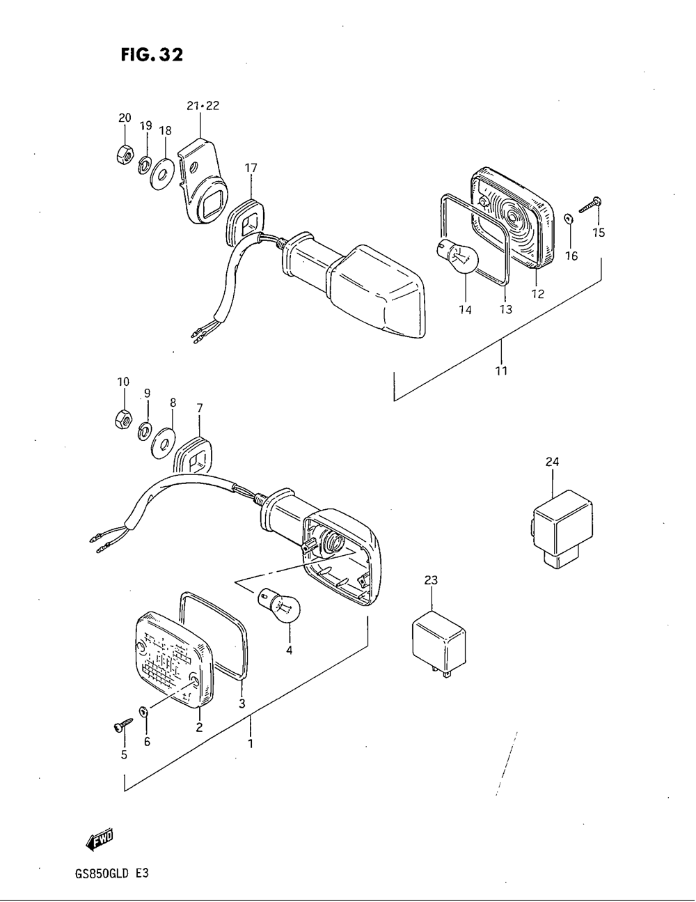 Turn signal lamp (model d)