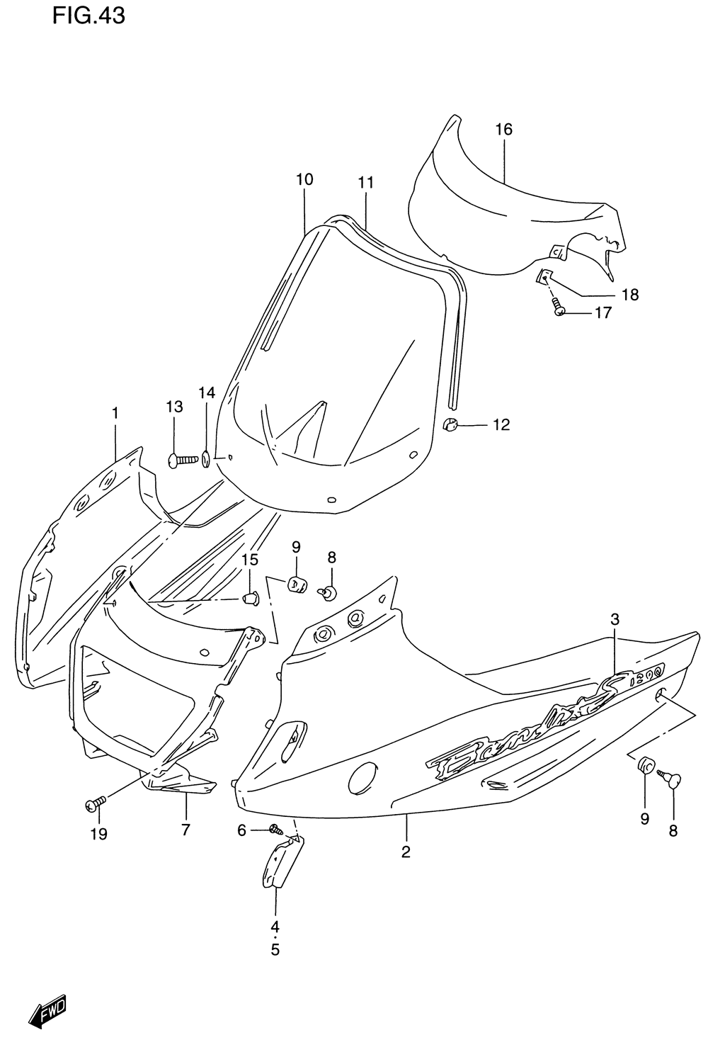 Cowling body (model v)