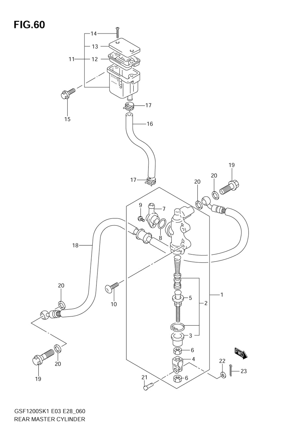 Rear master cylinder