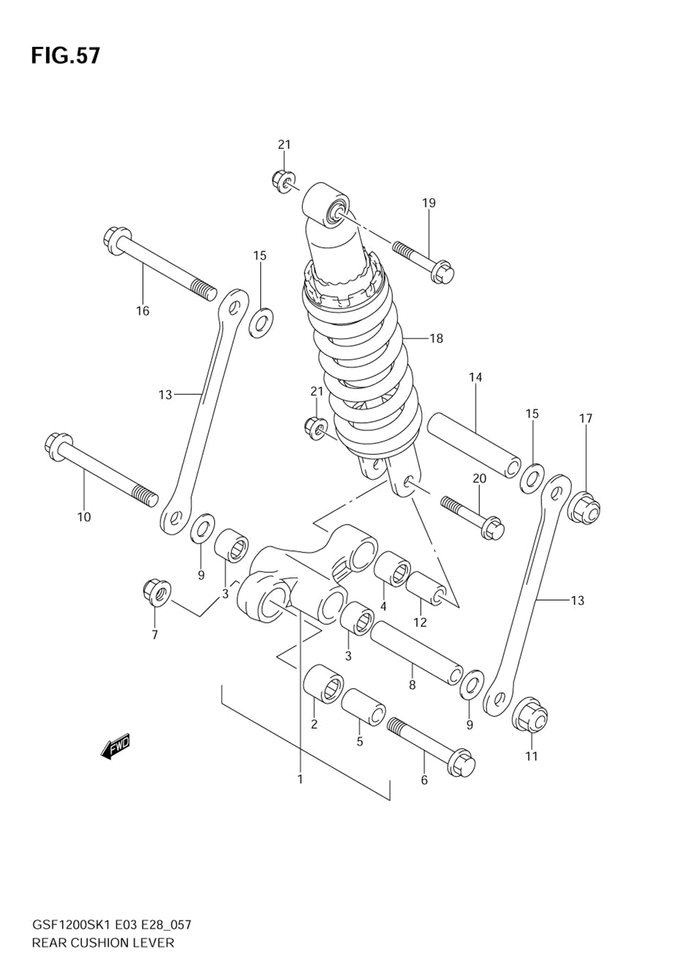 Rear cushion lever