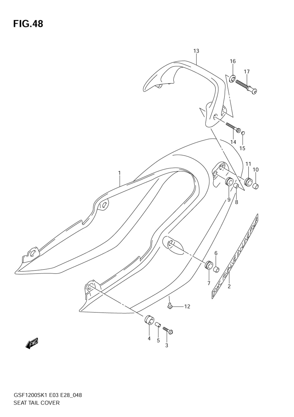 Seat tail cover (gsf1200sk1)