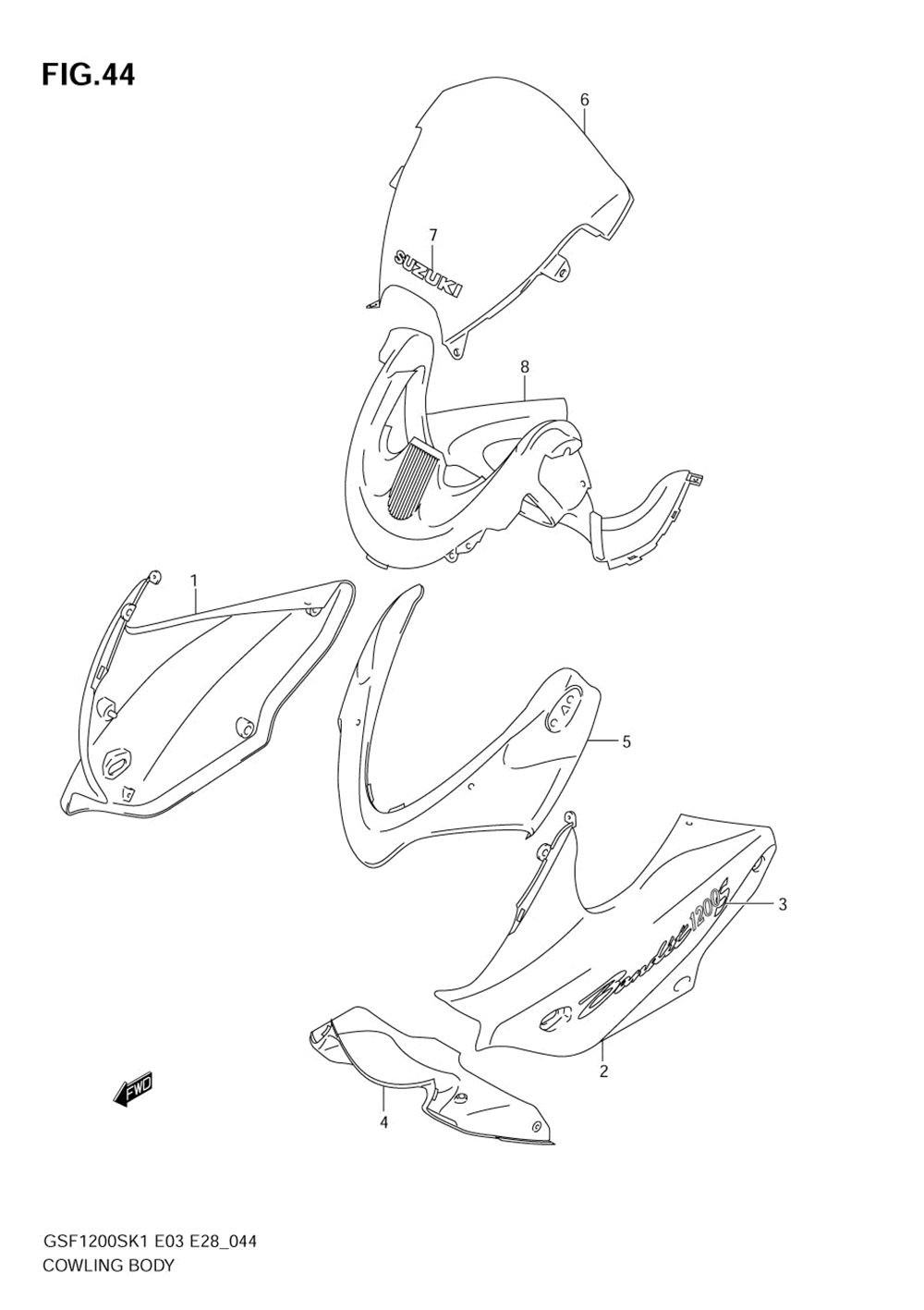 Cowling body (gsf1200sk1)