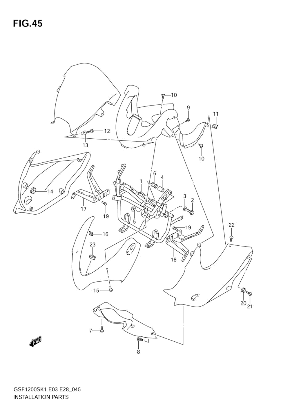 Cowling installation parts (gsf1200sk1_sk2_sk3_sk4_sk5_szk5)