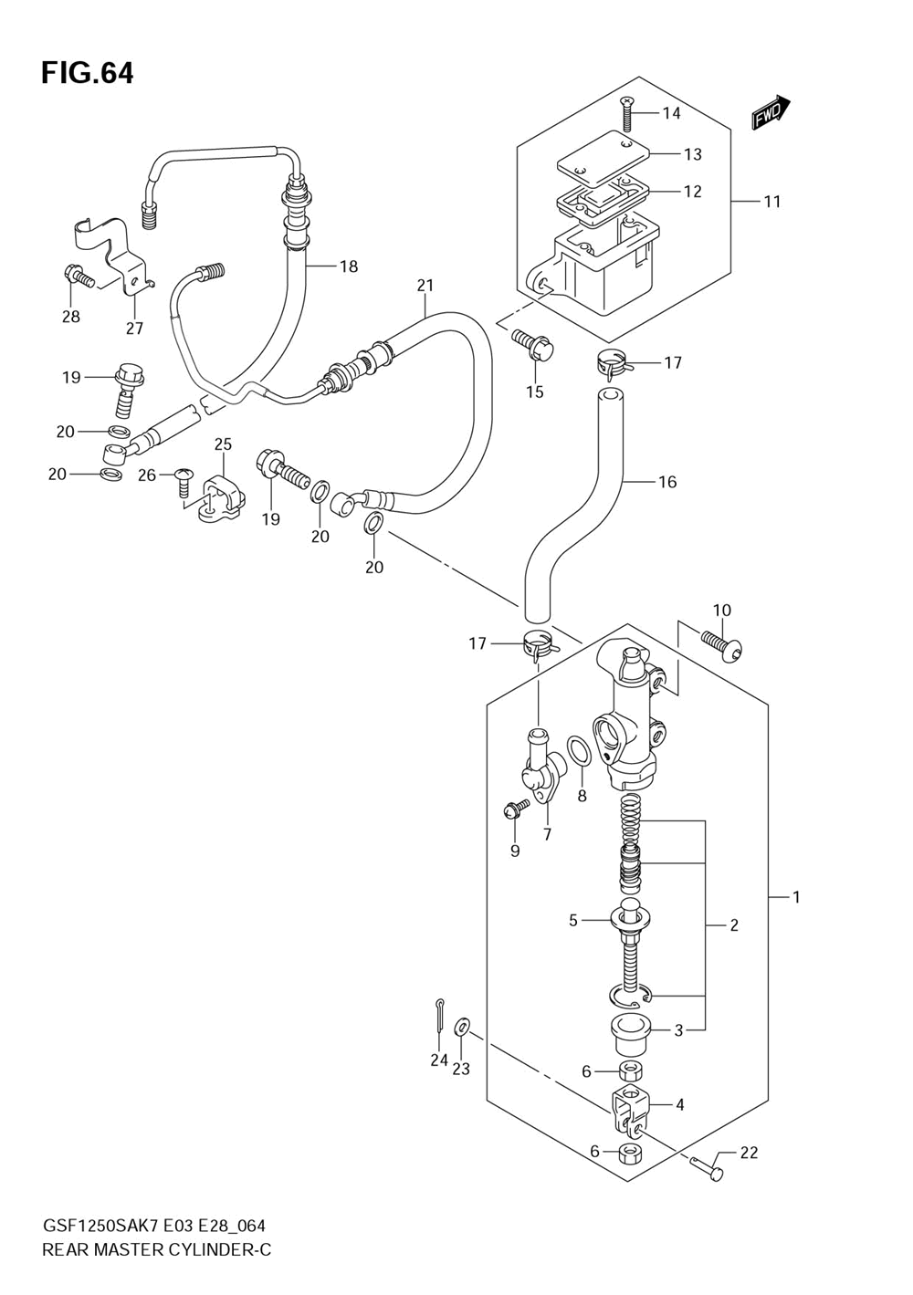 Rear master cylinder