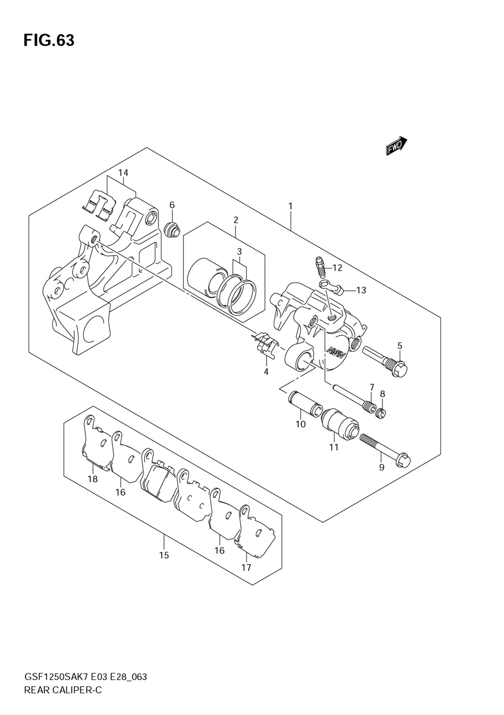 Rear caliper