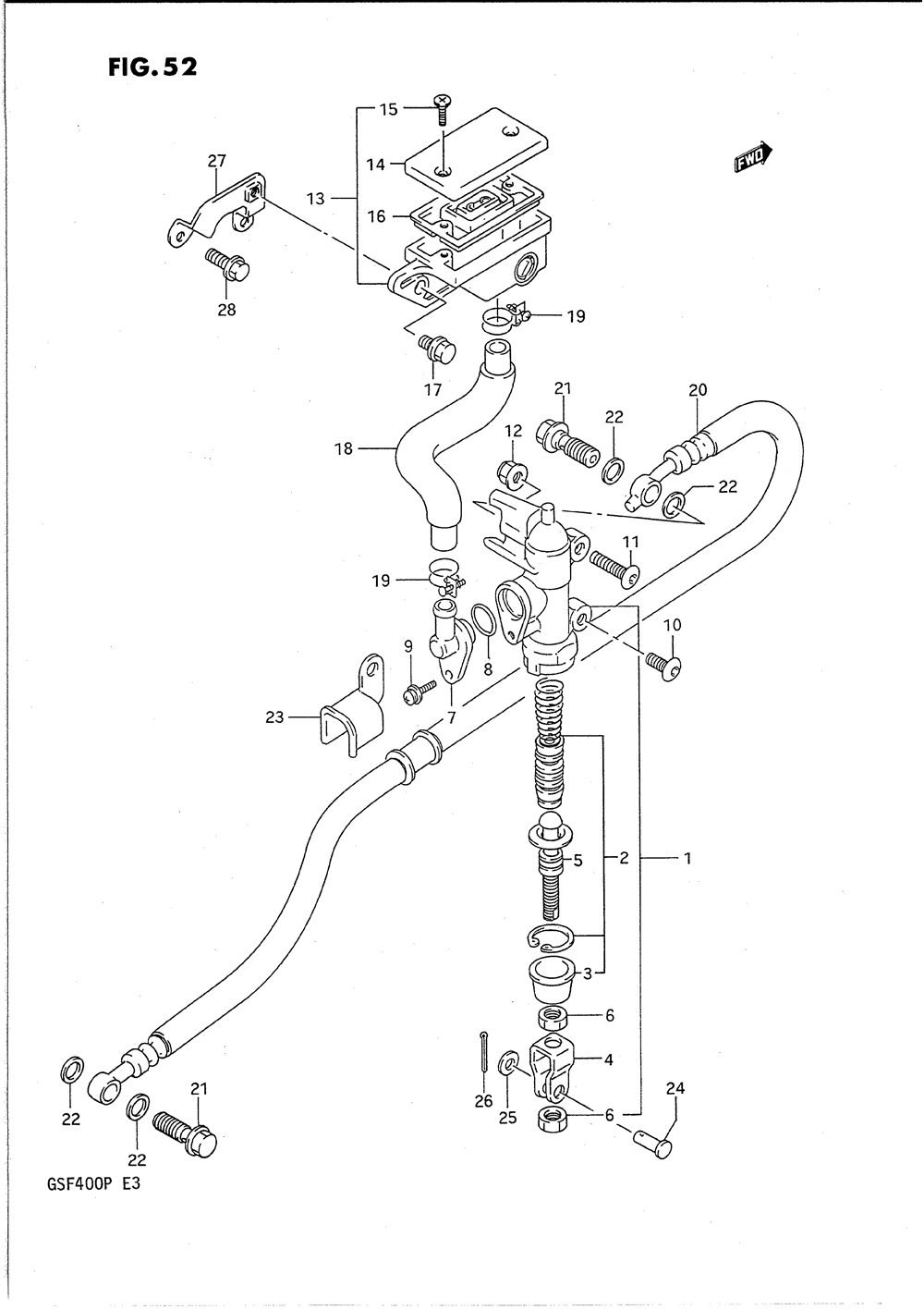 Rear master cylinder (model m_n)