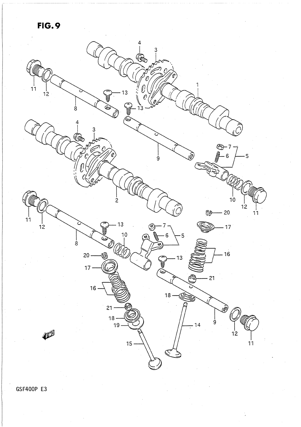 Cam shaft-valve