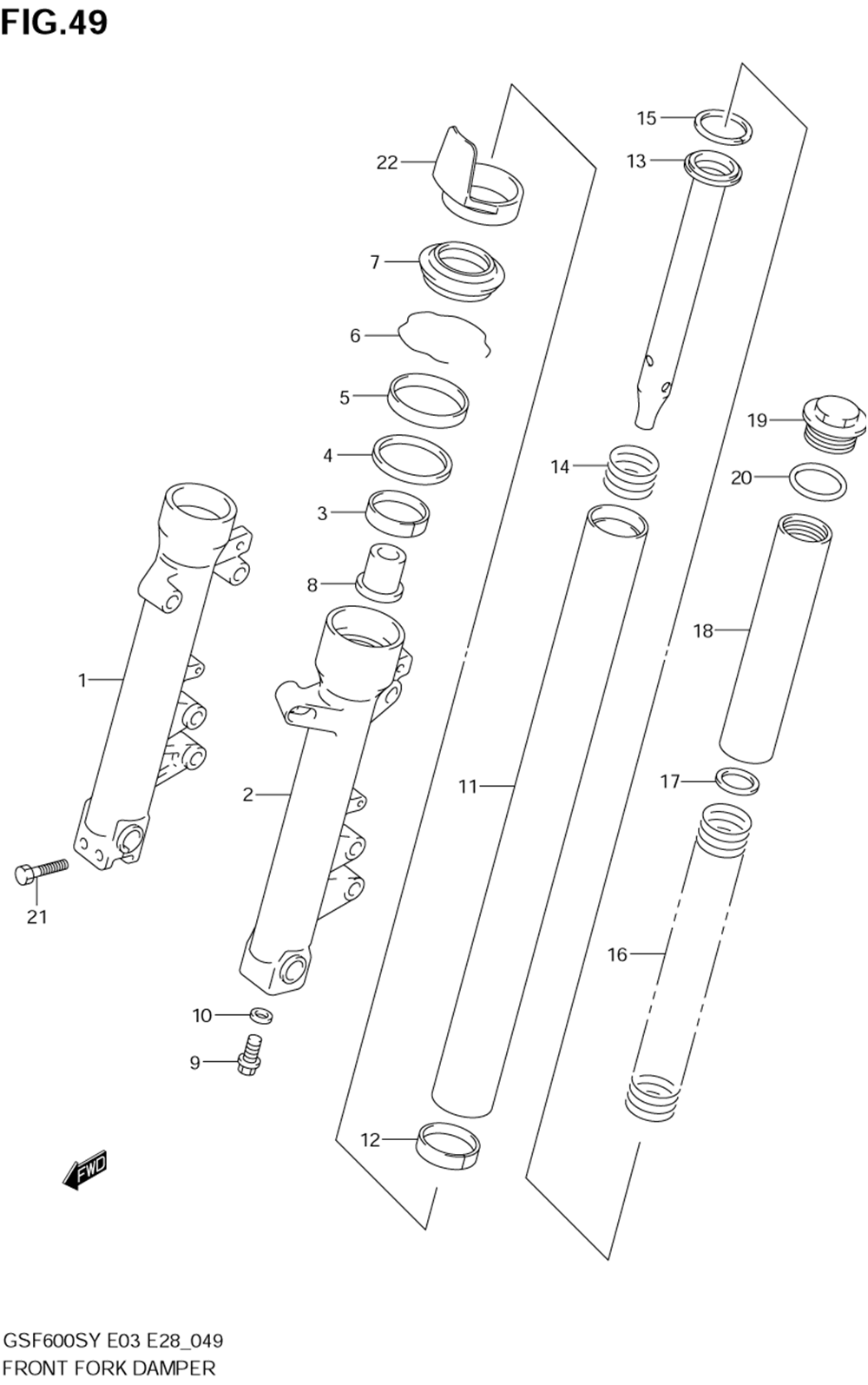 Front fork damper (model y_k1_k2)