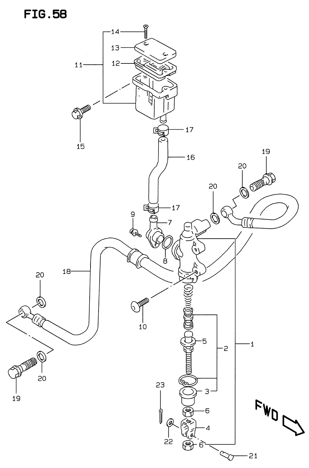 Rear master cylinder