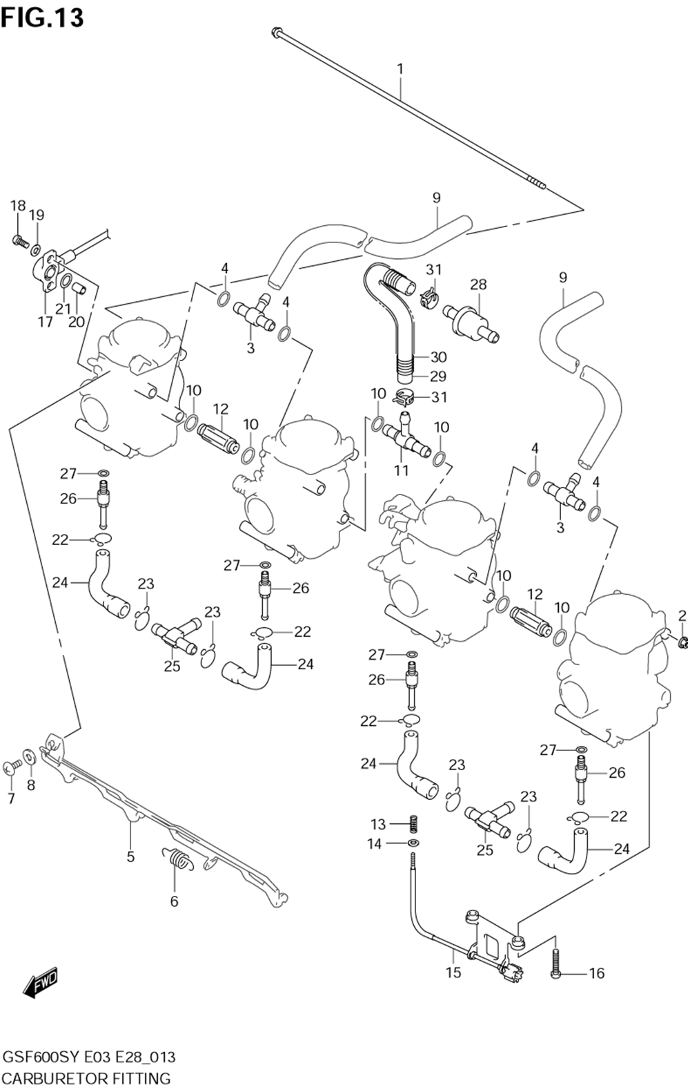 Carburetor fittings (model y_k1_k2)