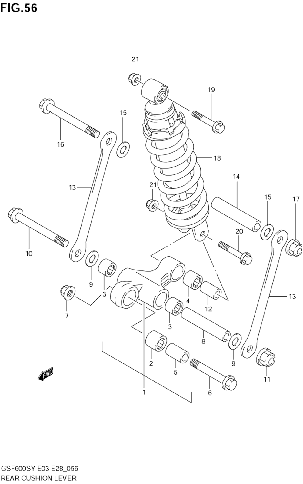 Rear cushion lever