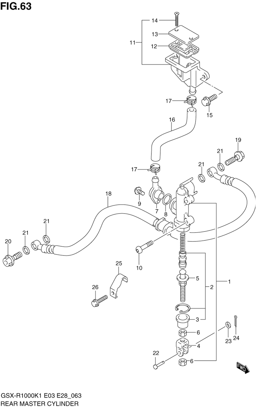 Rear master cylinder