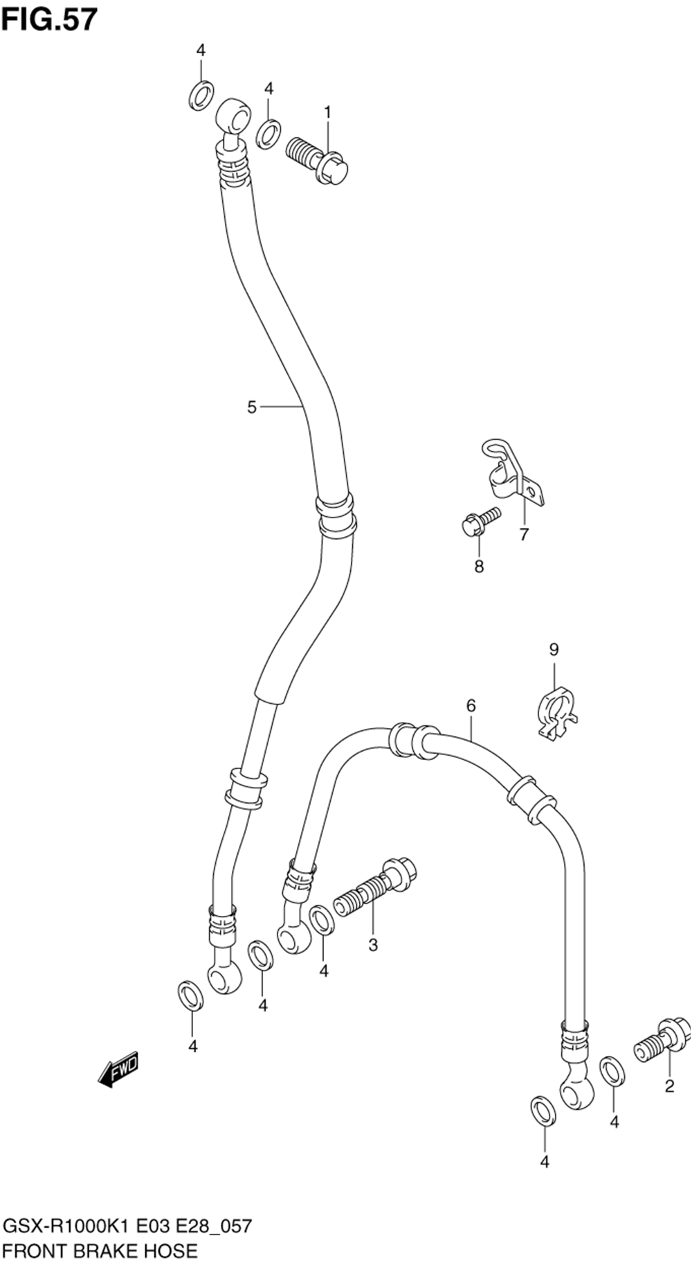 Front brake hose