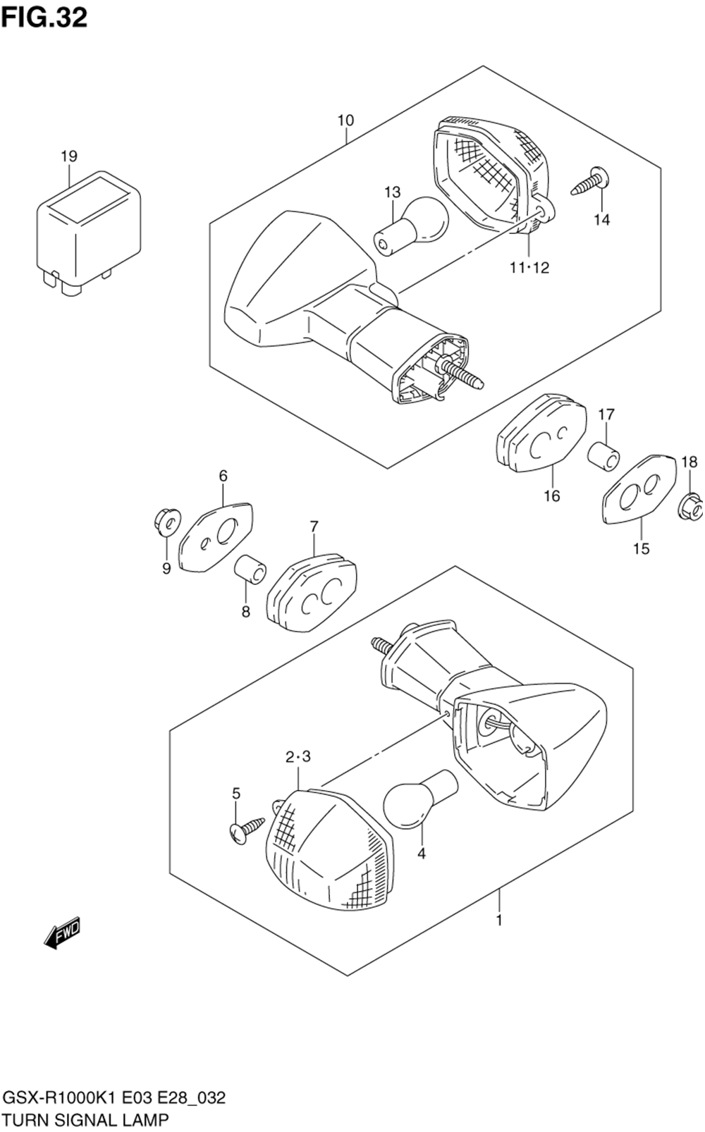 Turn signal lamp (model k1)