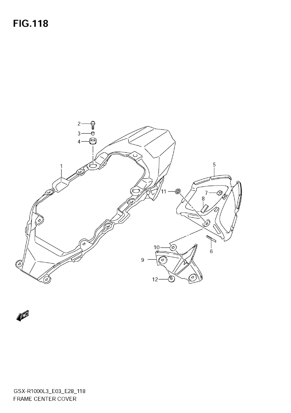 Frame center cover (gsx-r1000zl3 e28)