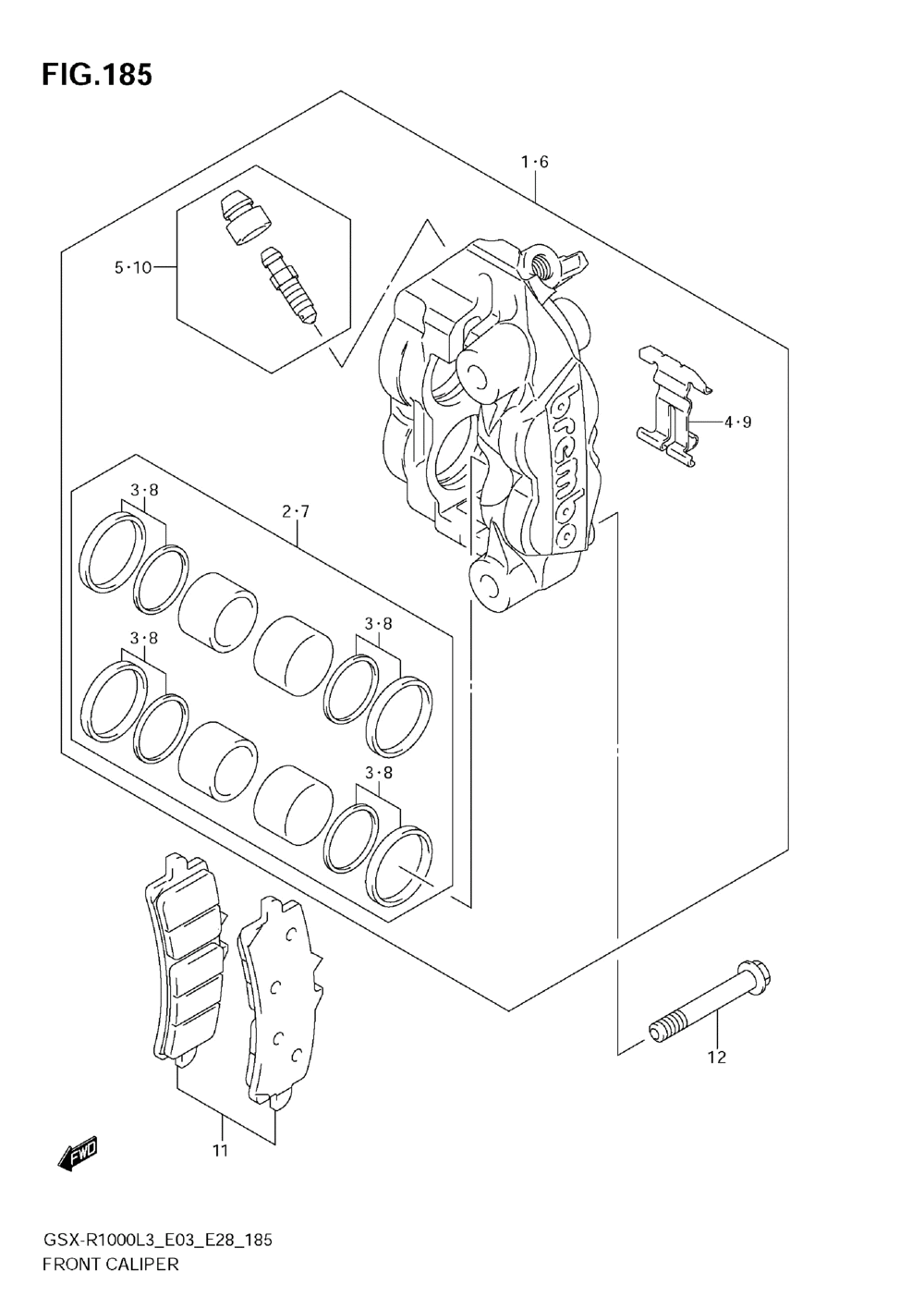 Front caliper (gsx-r1000l3 e28)