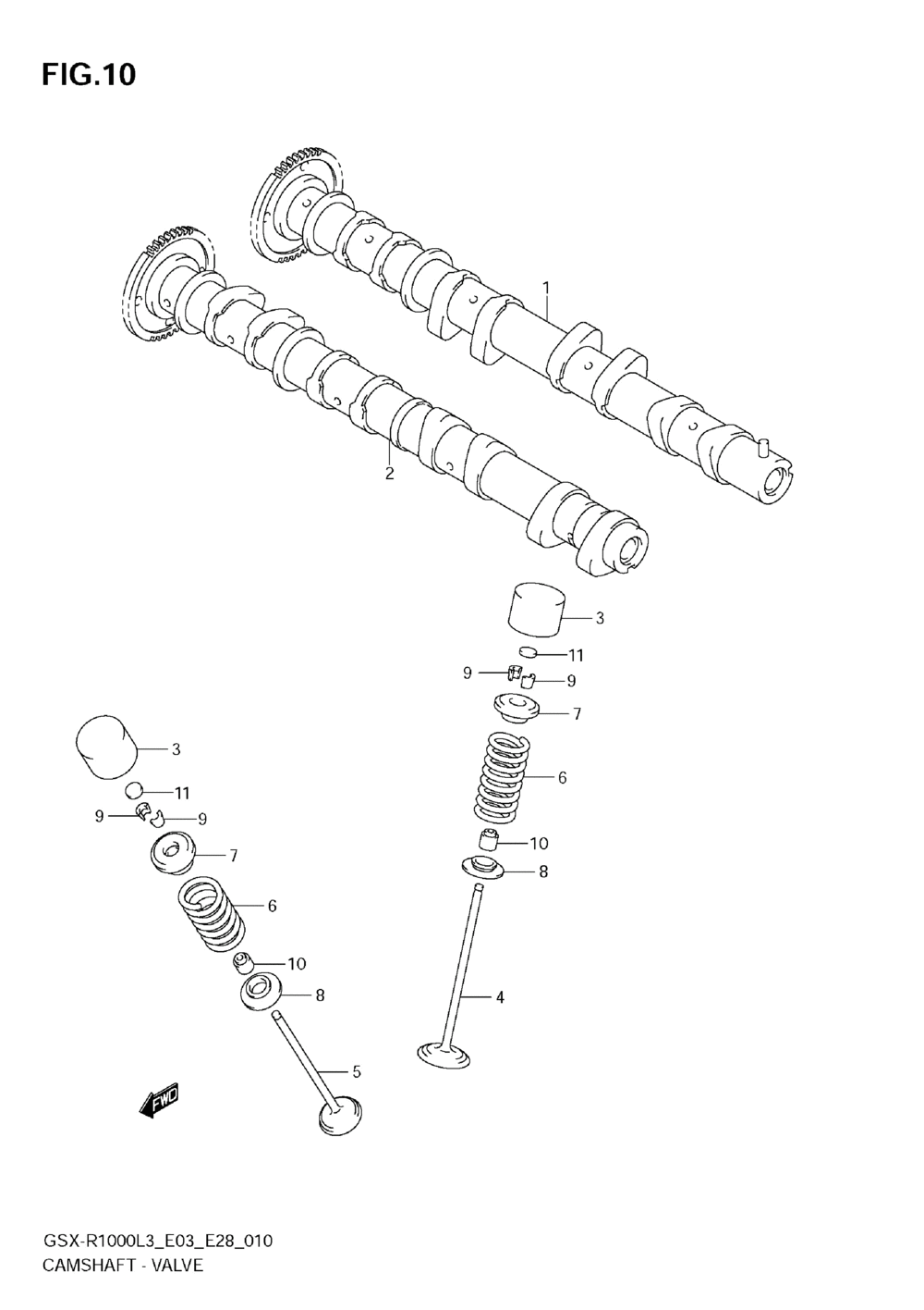 Camshaft - valve
