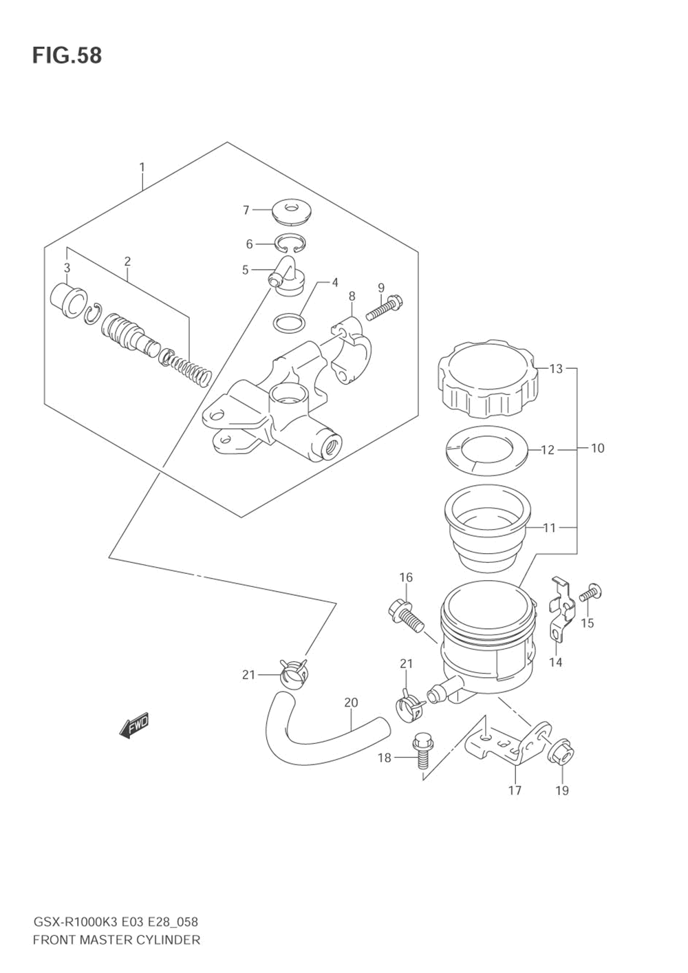 Front master cylinder