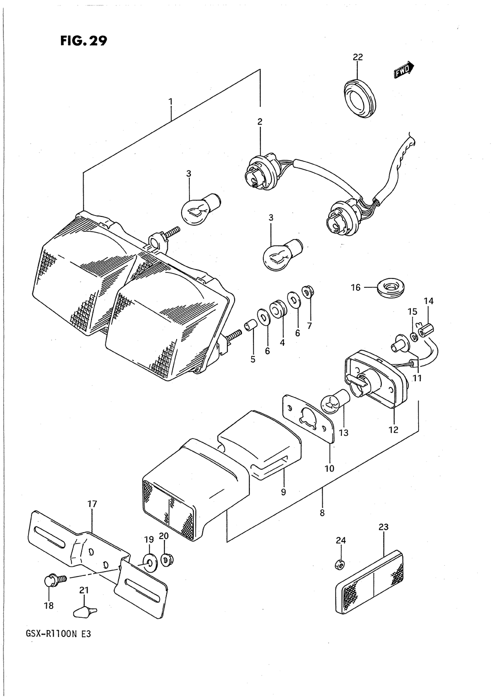 Tail lamp - license lamp