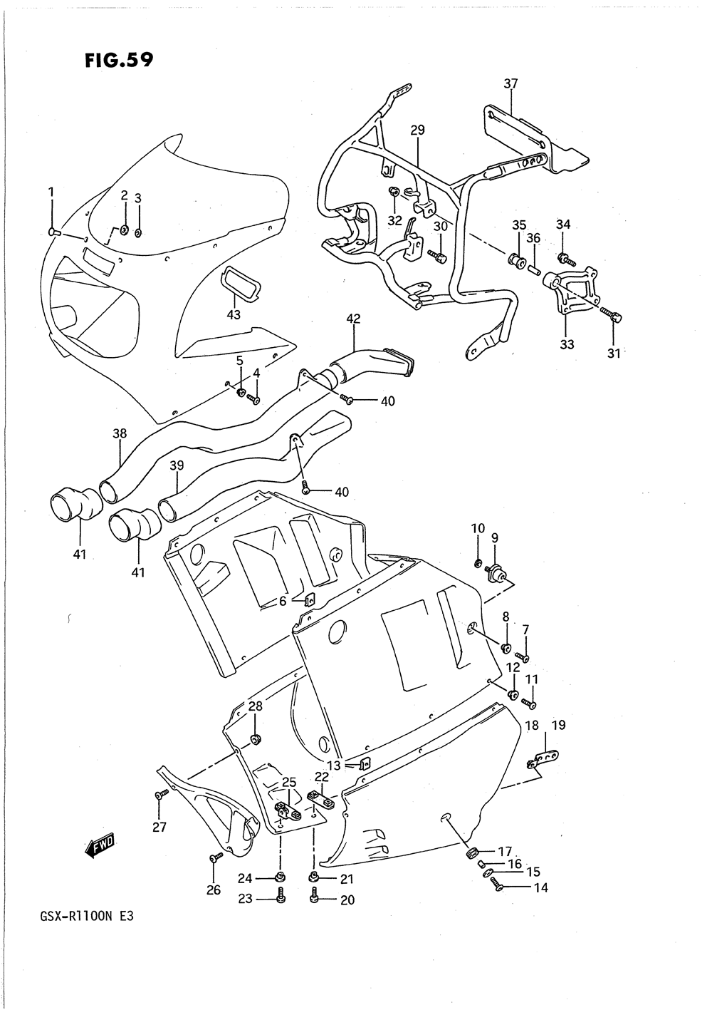 Cowling fitting set