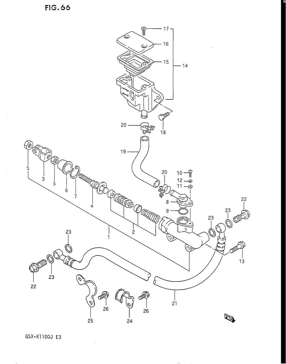 Rear master cylinder