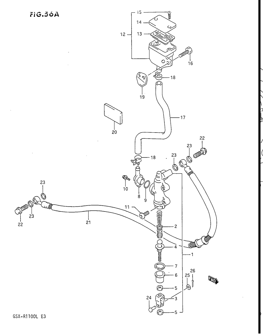 Rear master cylinder (model l)