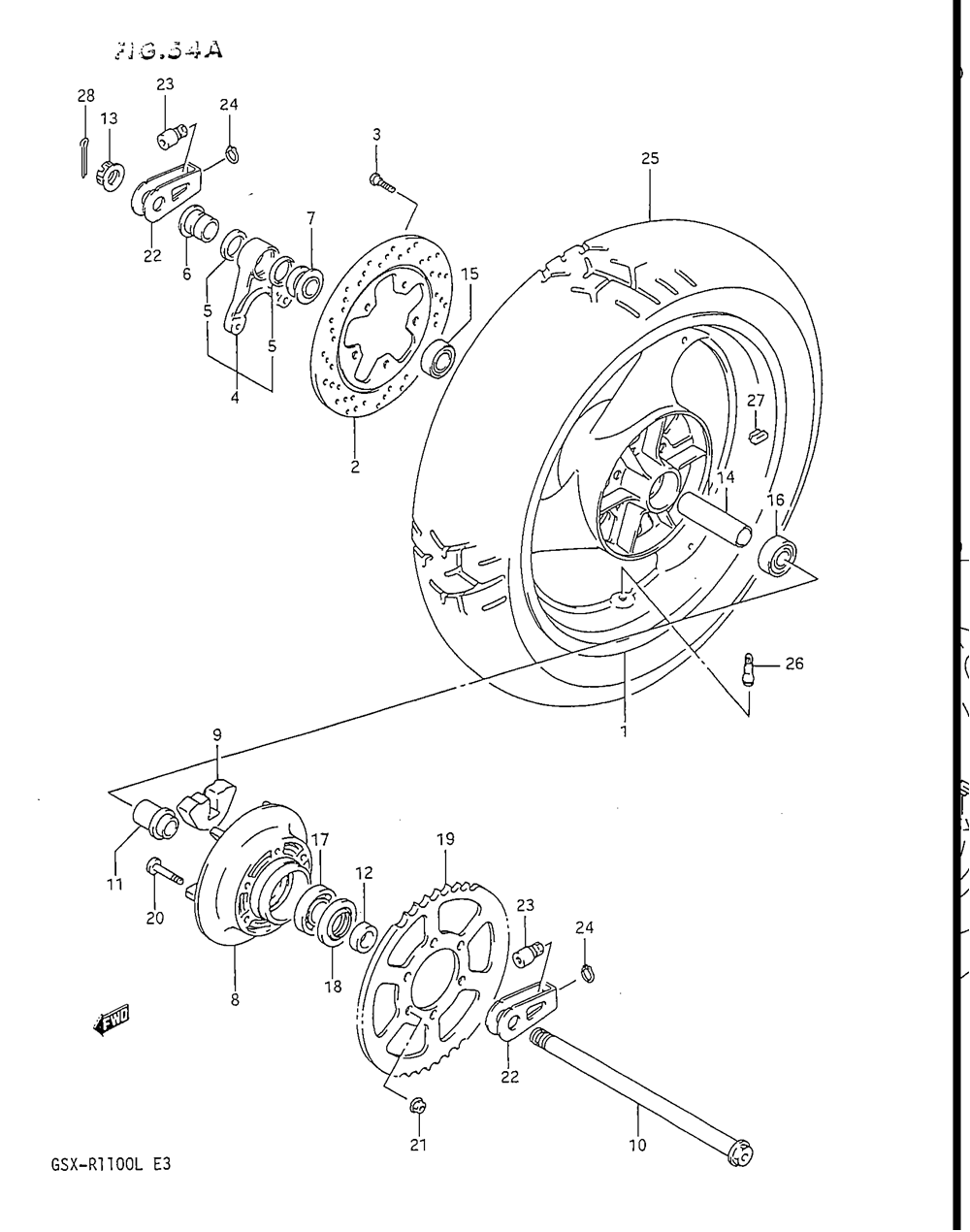 Rear wheel (model l)