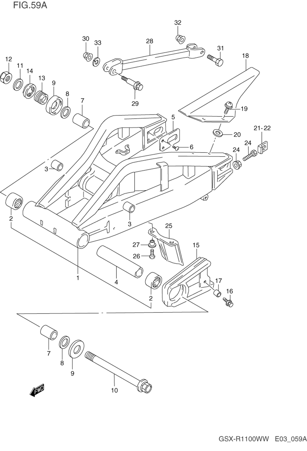 Rear swinging arm (model s_t_v_w)