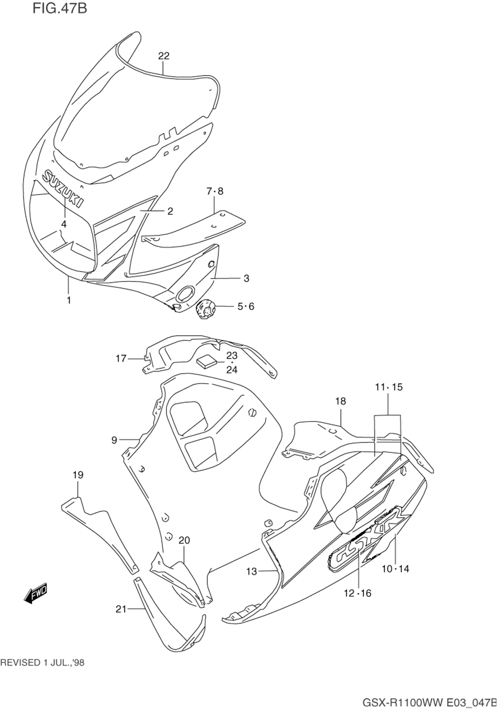 Cowling body (model v_w)