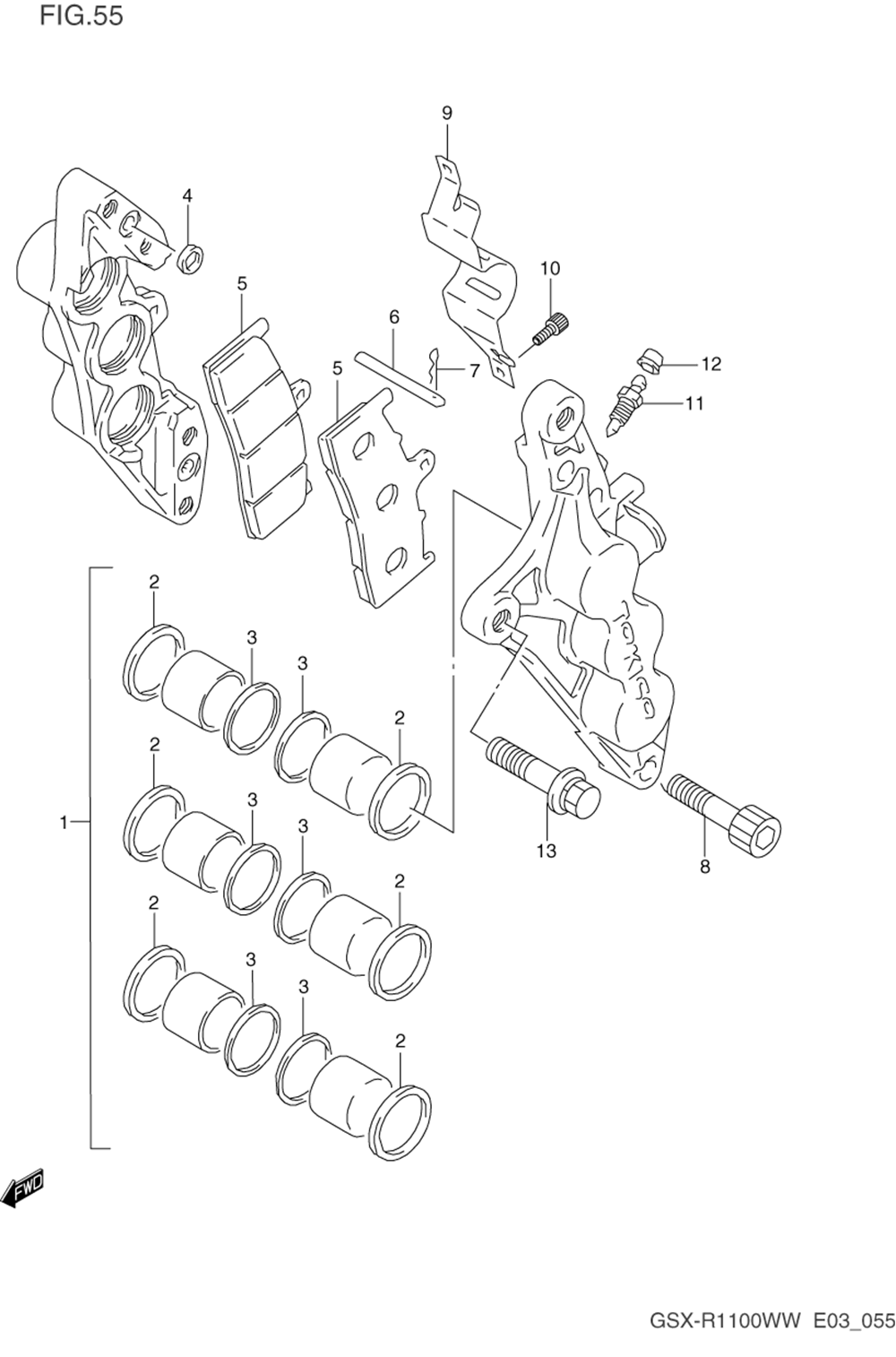 Front calipers (model p_r)