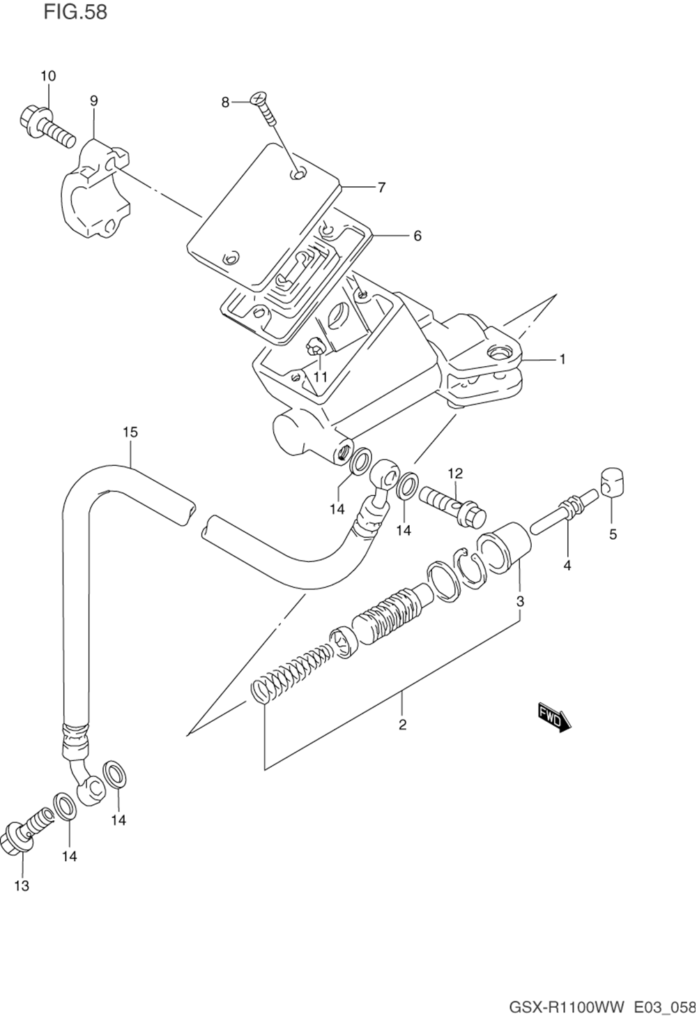 Clutch master cylinder (model p_r)