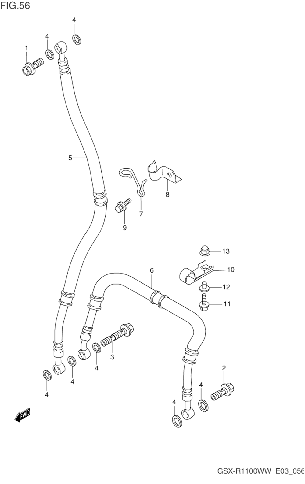 Front brake hose (model p_r)
