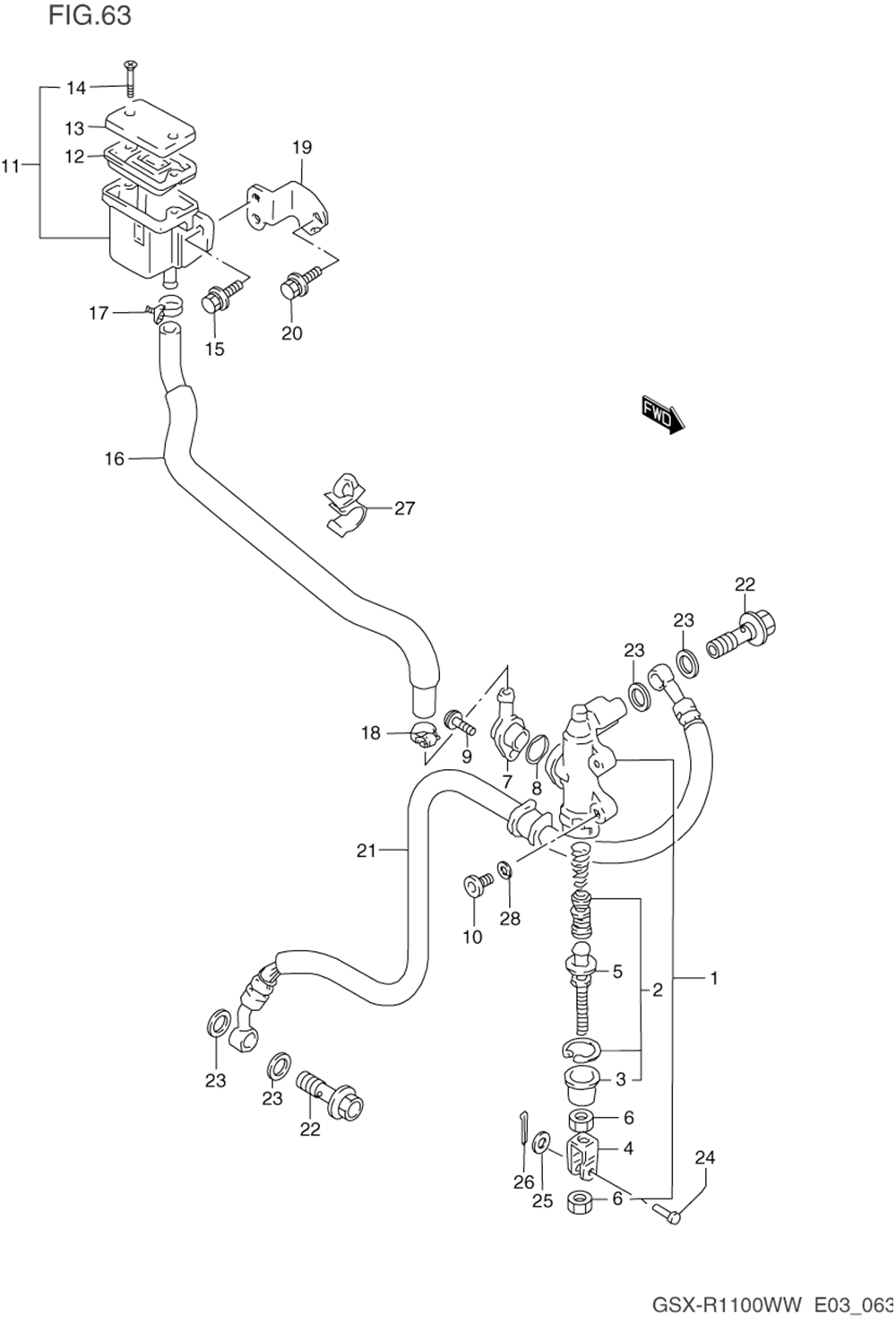 Rear master cylinder (model p_r)