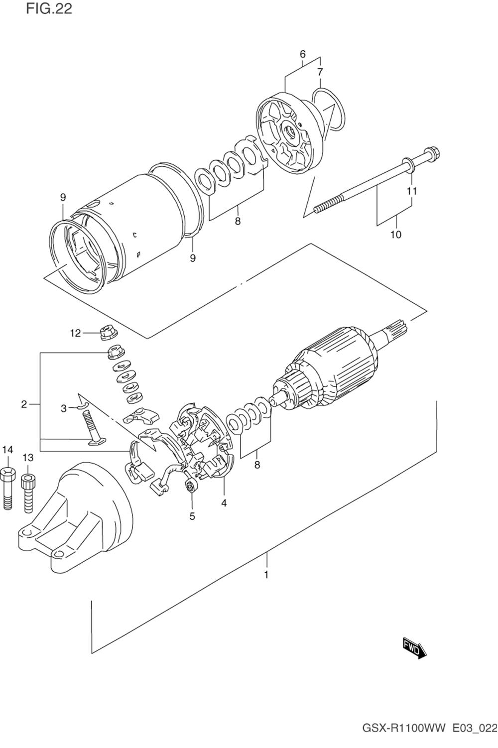 Starting motor