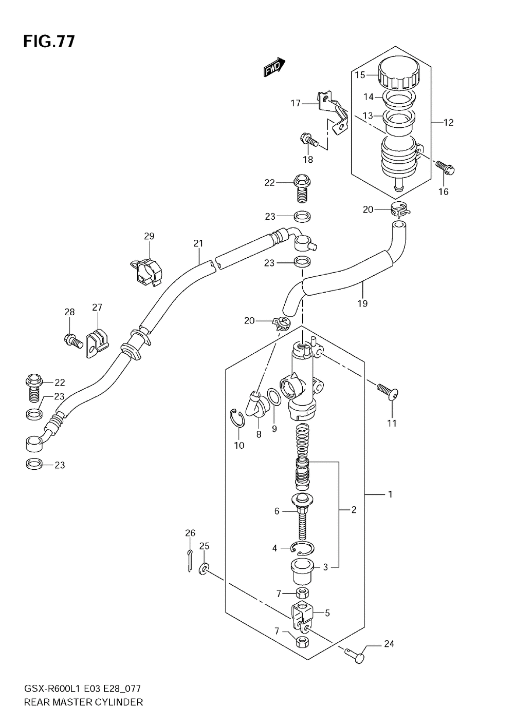 Rear master cylinder